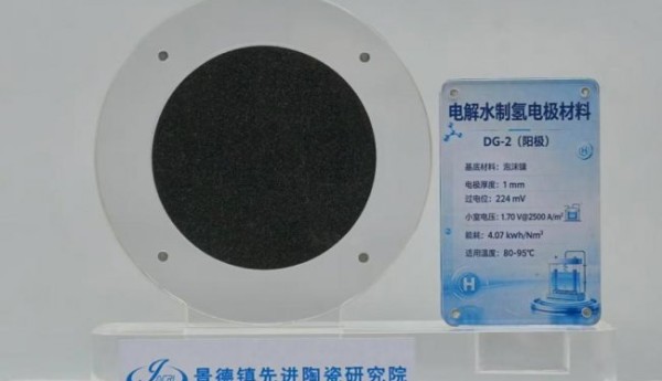景德镇先进陶瓷研究院 DG-2 制氢阳极材料圆满完成 7200 小时超长稳定性测试