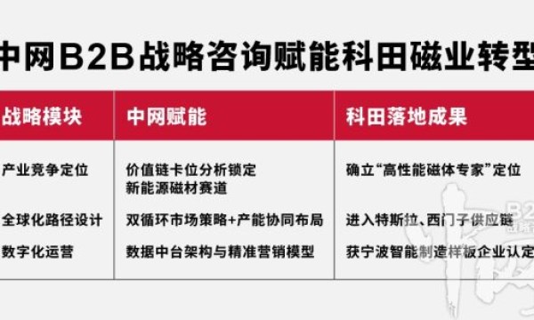 中网B2B战略咨询系统性赋能科田磁业全球品牌升级：从技术优势到国际标杆的战略跨越